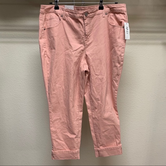 Style & Co Women Plus Sz 14W Stretch Peach Capri - Picture 4 of 7